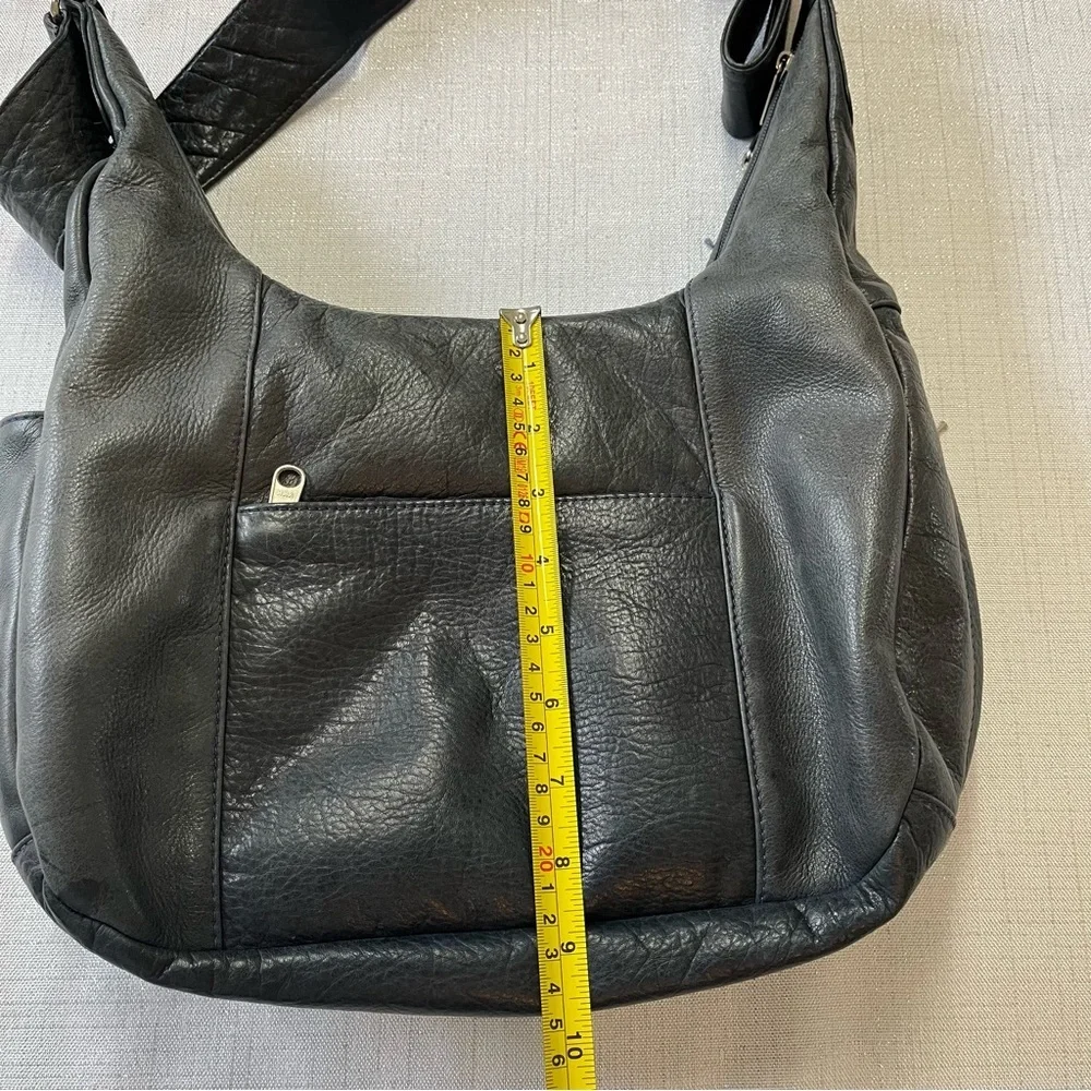 Coronado Leather TAOS HOBO Leather Bag Indigo Gray Color